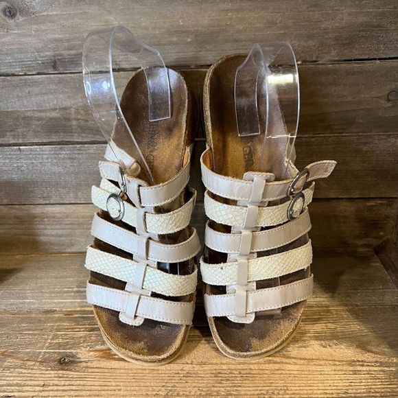 Womens Haflinger Gray Leather Strappy‎ Slip On Slide Sandals Size EU 40 US 9 M - Picture 3 of 8